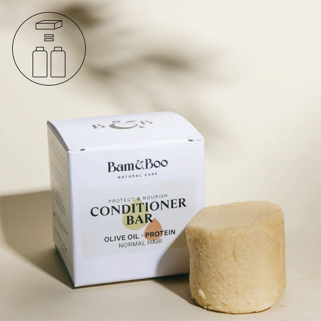 CONDITIONER BAR | Normal Hair | Olive Oil + Protein - Bam&Boo - Eco-friendly, vegan, sustainable oral and personal care